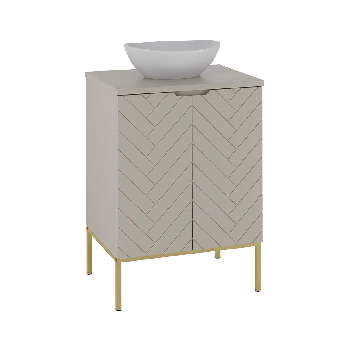 Mueble lavabo individual 60cm 2 puertas sobre patas daria cachemira