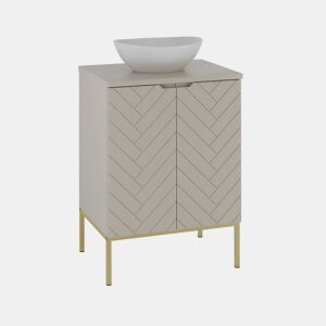 Móvel de lavatório simples 60cm com pés Daria Caxemira