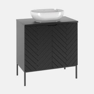 Móvel lavatório simples 80cm 2 portas pés Daria Preto
