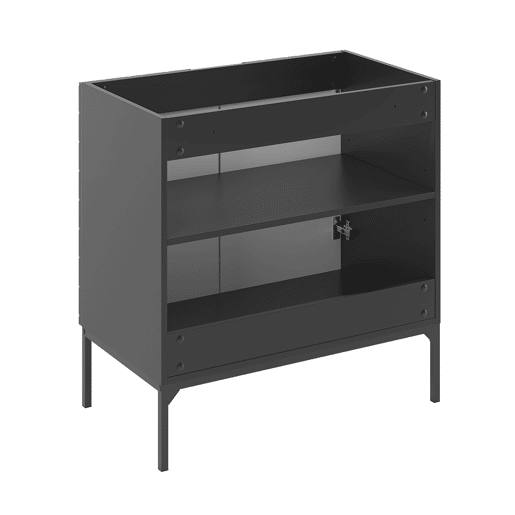 Móvel lavatório simples 80cm 2 portas pés Daria Preto