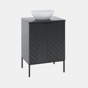 Móvel de lavatório simples 60cm com pés Daria Preto