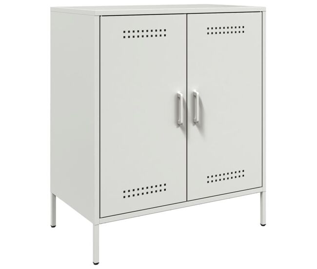 Vidaxl aparador de acero blanco 68x39x79 cm