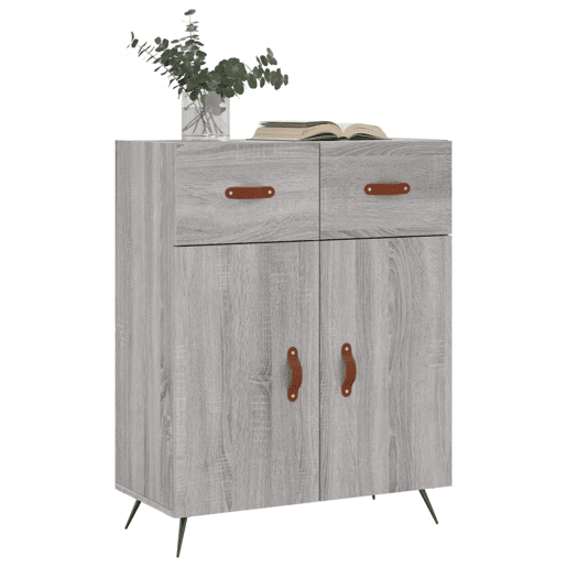 vidaXL Aparador 69,5x34x90 cm derivados de madeira cinzento sonoma