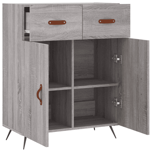 vidaXL Aparador 69,5x34x90 cm derivados de madeira cinzento sonoma