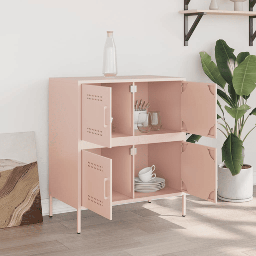 vidaXL Aparador 68x39x79 cm aço rosa vidaXL Aparador 68x39x79 cm aço rosa