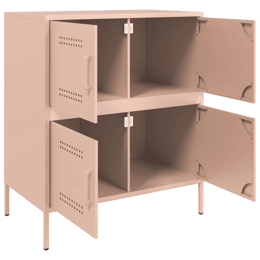 vidaXL Aparador 68x39x79 cm aço rosa vidaXL Aparador 68x39x79 cm aço rosa