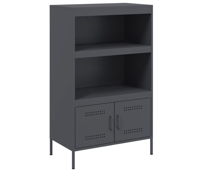 Vidaxl aparador de acero gris antracita 68x39x113 cm