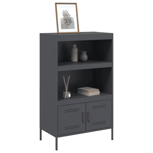 vidaXL Aparador alto 68x39x113 cm aço antracite vidaXL Aparador alto 68x39x113 cm aço antracite