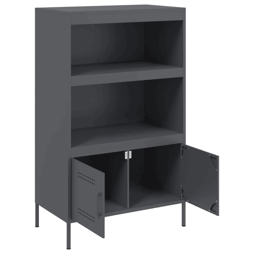 vidaXL Aparador alto 68x39x113 cm aço antracite vidaXL Aparador alto 68x39x113 cm aço antracite