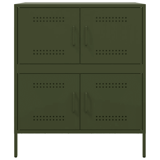 vidaXL Aparador 68x39x79 cm aço verde azeitona