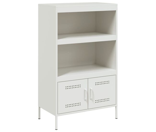 Vidaxl aparador de acero blanco 68x39x113 cm