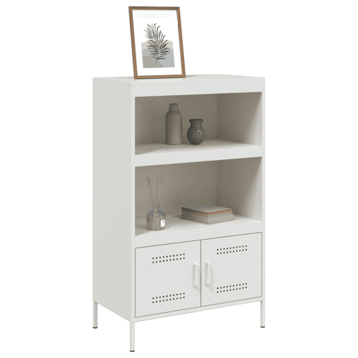 vidaXL Aparador alto 68x39x113 cm aço branco vidaXL Aparador alto 68x39x113 cm aço branco