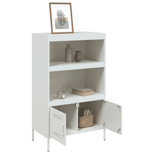 vidaXL Aparador alto 68x39x113 cm aço branco vidaXL Aparador alto 68x39x113 cm aço branco