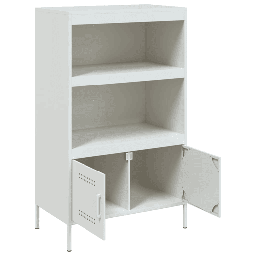vidaXL Aparador alto 68x39x113 cm aço branco vidaXL Aparador alto 68x39x113 cm aço branco