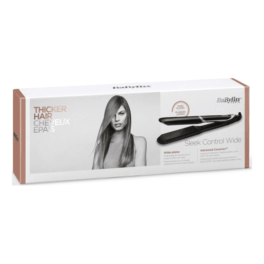 Ferro de Cabelo Babyliss Sleek Control Wide Preto