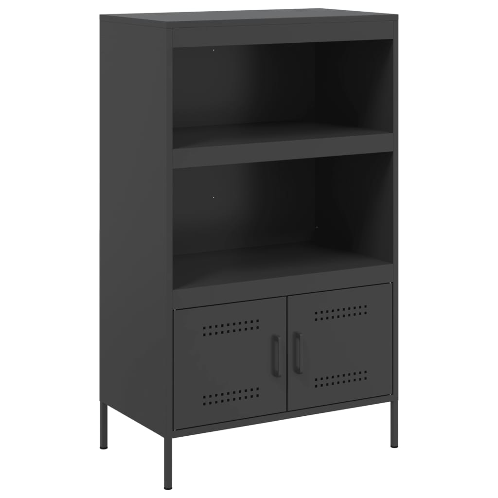 Vidaxl aparador de acero negro 68x39x113 cm
