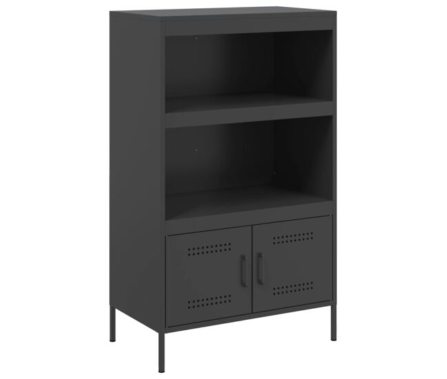 Vidaxl aparador de acero negro 68x39x113 cm