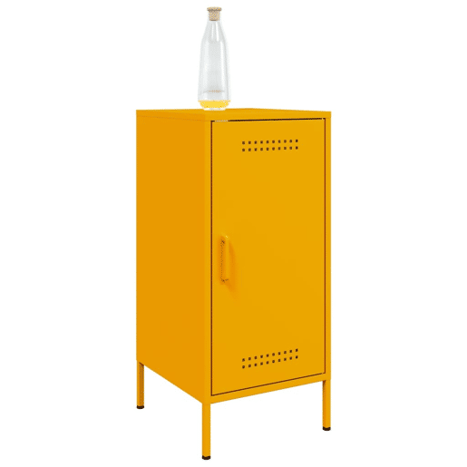 vidaXL Aparadores 2 pcs 36x39x79 cm aço amarelo mostarda