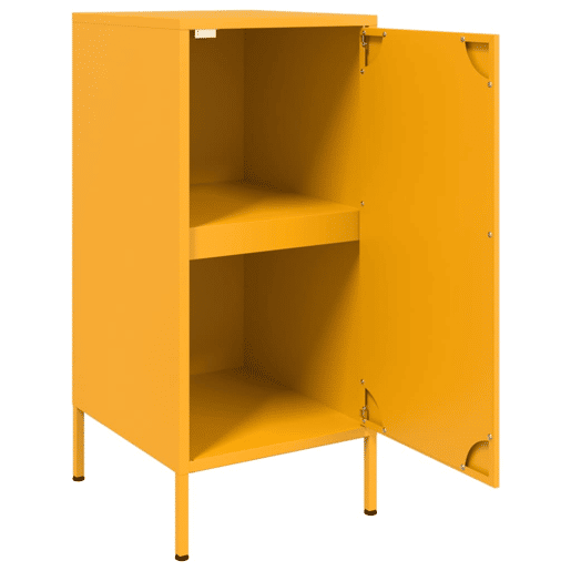vidaXL Aparadores 2 pcs 36x39x79 cm aço amarelo mostarda