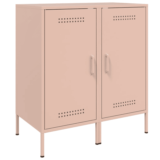 vidaXL Aparadores 2 pcs 36x39x79 cm aço rosa