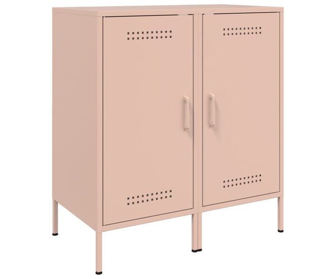 Vidaxl aparadores 2 unidades acero rosa 36x39x79 cm