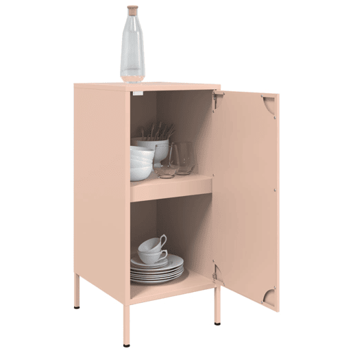 vidaXL Aparadores 2 pcs 36x39x79 cm aço rosa