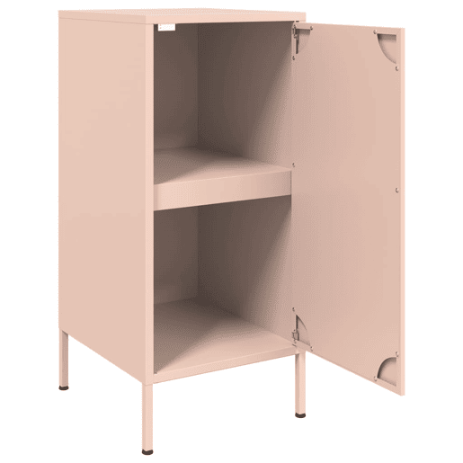 vidaXL Aparadores 2 pcs 36x39x79 cm aço rosa