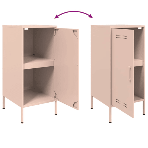 vidaXL Aparadores 2 pcs 36x39x79 cm aço rosa
