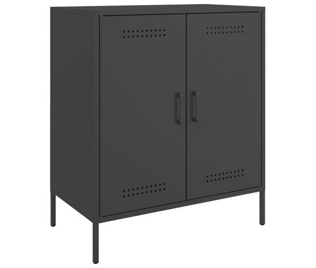 Vidaxl aparador de acero negro 68x39x79 cm