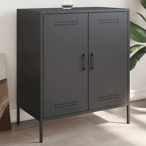 vidaXL Aparador 68x39x79 cm aço preto