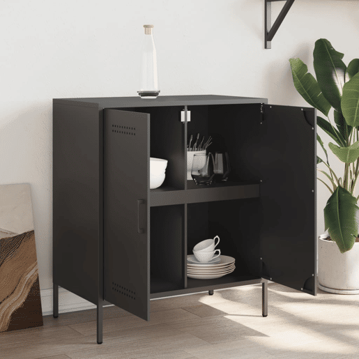 vidaXL Aparador 68x39x79 cm aço preto