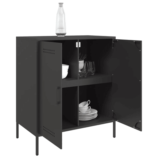 vidaXL Aparador 68x39x79 cm aço preto