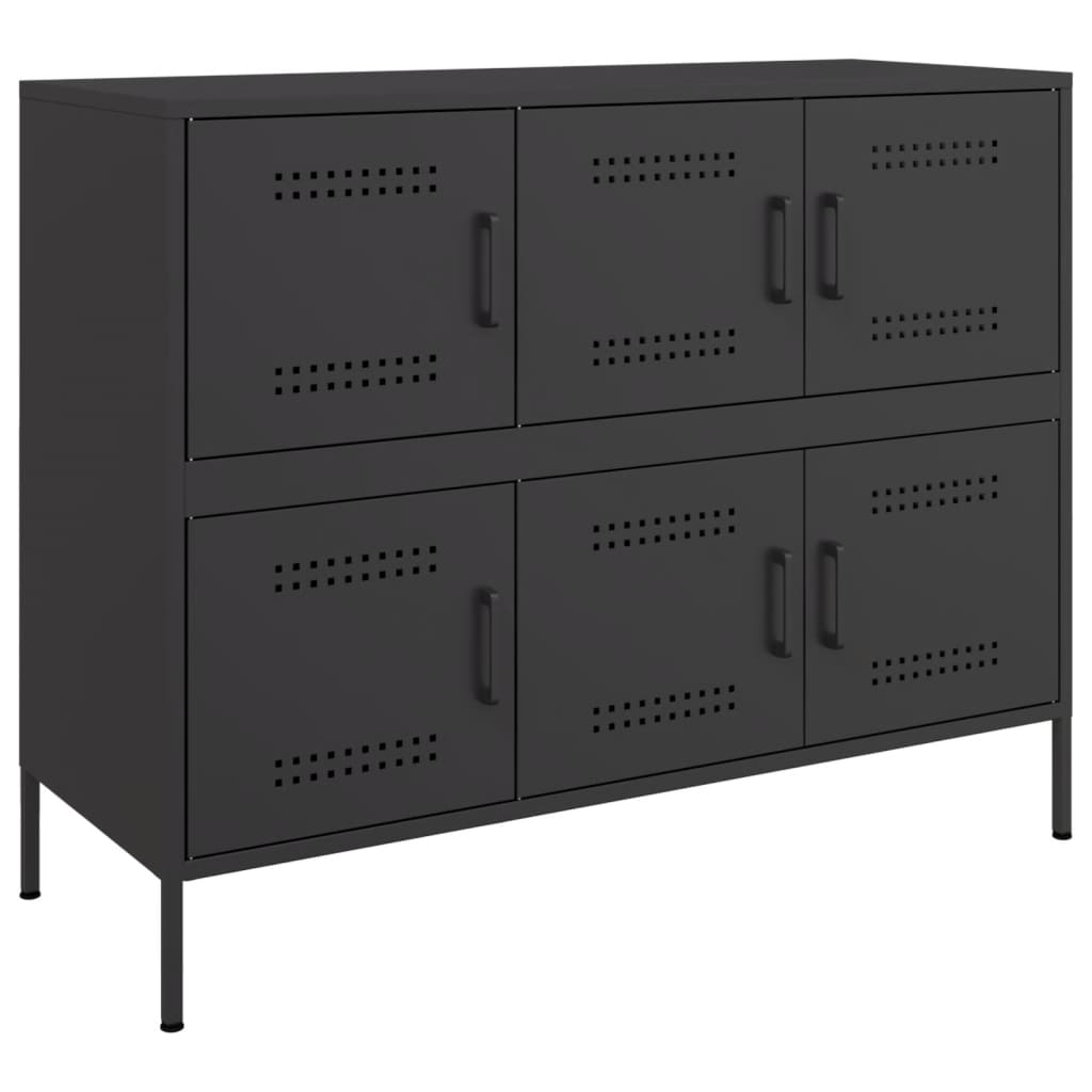Vidaxl aparador acero negro 100,5x39x79 cm