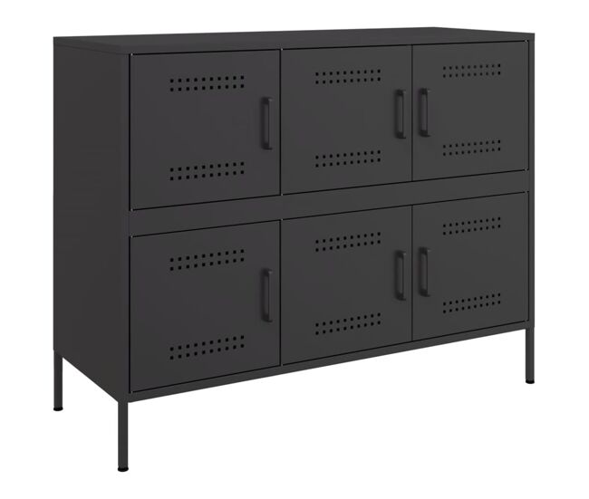Vidaxl aparador acero negro 100,5x39x79 cm