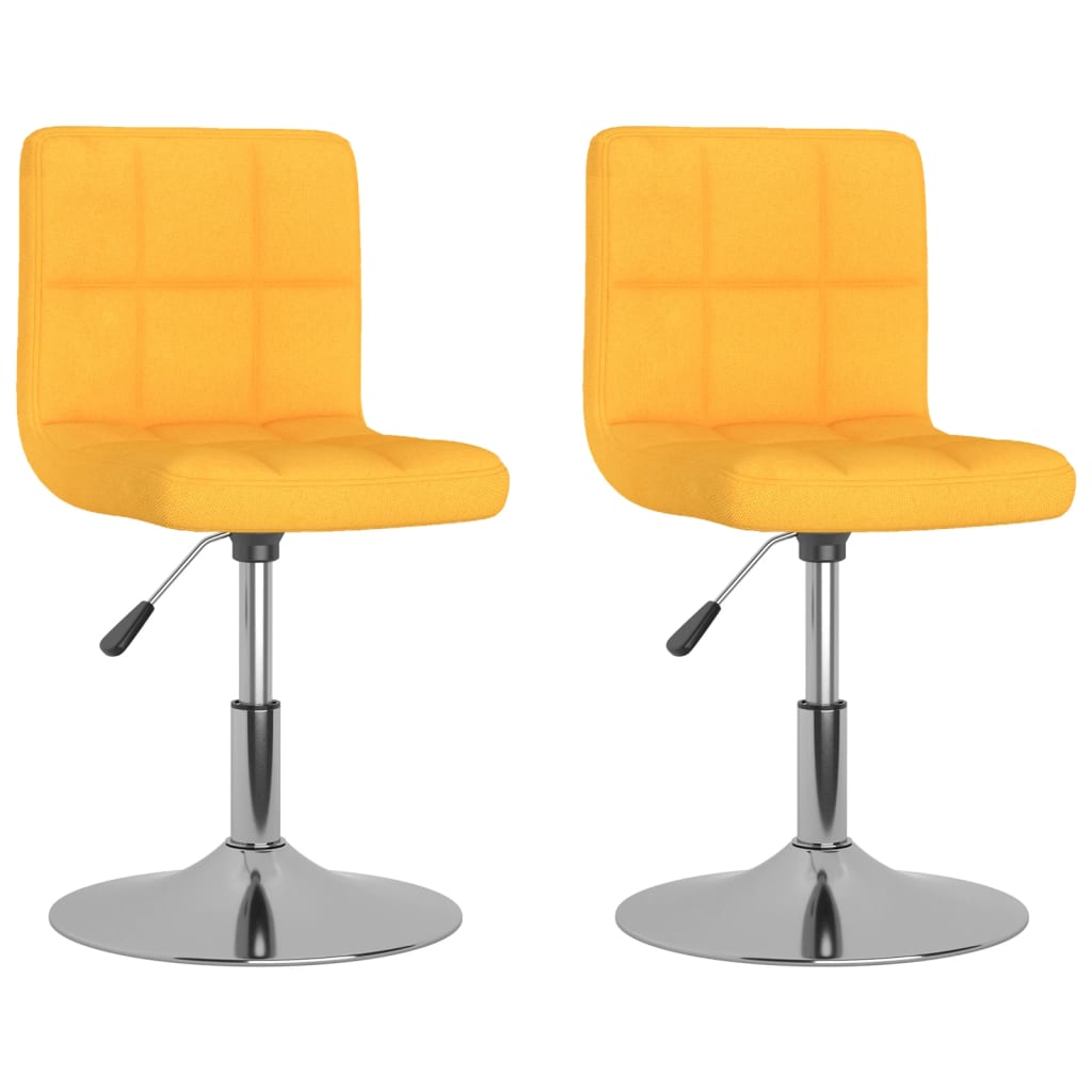Vidaxl sillas de comedor giratorias 2 unidades tela amarillo