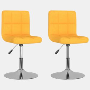 vidaXL Cadeiras de jantar giratórias 2 pcs tecido amarelo