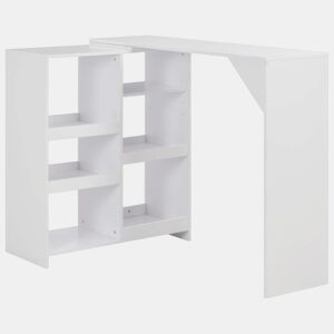 vidaXL Mesa de bar com prateleira movível branco 138x39x110 cm