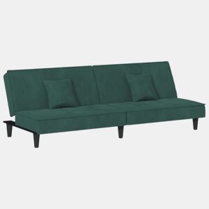 vidaXL Sofá-cama veludo verde-escuro