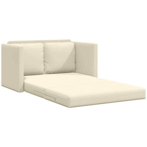 vidaXL Sofá-cama sem pés 112x174x55 cm couro artificial cor creme vidaXL Sofá-cama sem pés 112x174x55 cm couro artificial cor creme