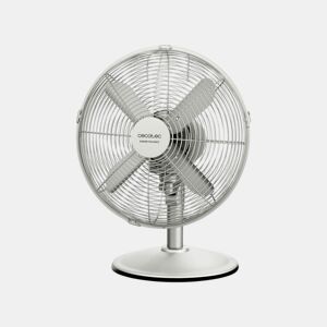 Cecotec Ventoinha de pé com 40 W e acabamento de aço, 12 polegadas, 3 velocidades, oscilação, silencioso, altura ajustável, 4 pás e máxima segurança.