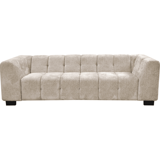 Sofá reto de design em tecido chenille 3 lugares Foch - Bege