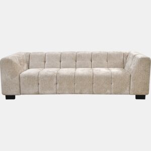 Sofá reto de design em tecido chenille 3 lugares Foch - Bege