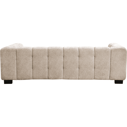 Sofá reto de design em tecido chenille 3 lugares Foch - Bege