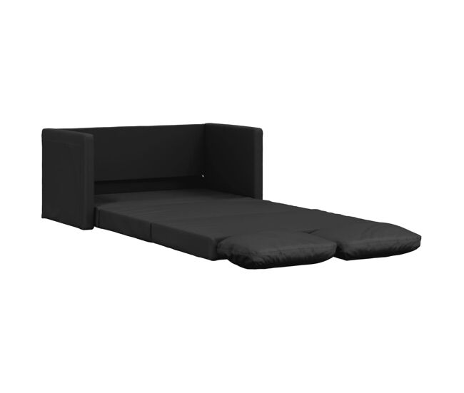 Vidaxl sofá cama de suelo 2 en 1 cuero sintético negro 112x174x55 cm
