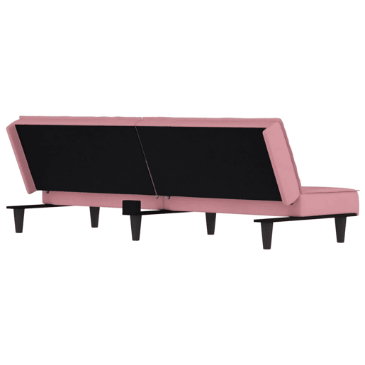 vidaXL Sofá-cama veludo rosa
