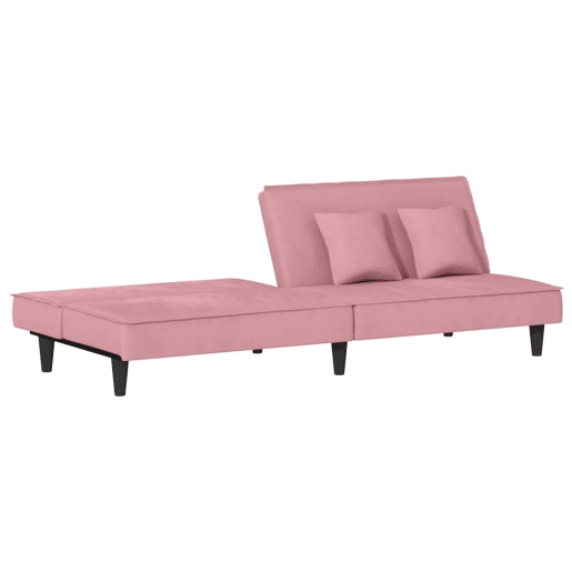 vidaXL Sofá-cama veludo rosa