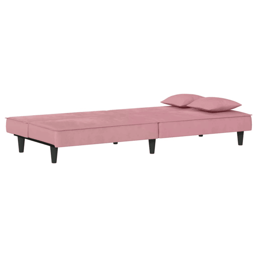 vidaXL Sofá-cama veludo rosa