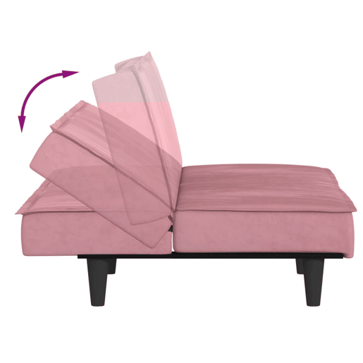 vidaXL Sofá-cama veludo rosa