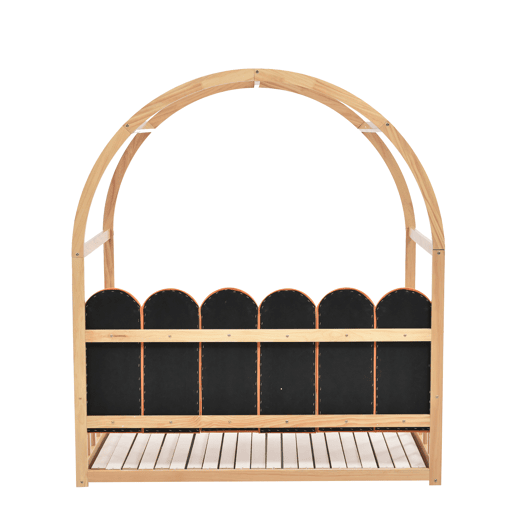 Cama com gavetão 140x100200cm de madeira maciça - com cabeceira de veludo e estrado de ripas - Laranja