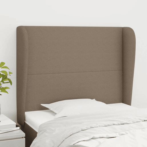vidaXL Cabeceira cama c abas tecido 93x23x118128cm cinza-acastanhado vidaXL Cabeceira cama c abas tecido 93x23x118128cm cinza-acastanhado